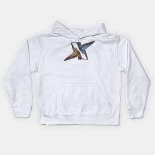 Humming Birds blue orangge Kids Hoodie